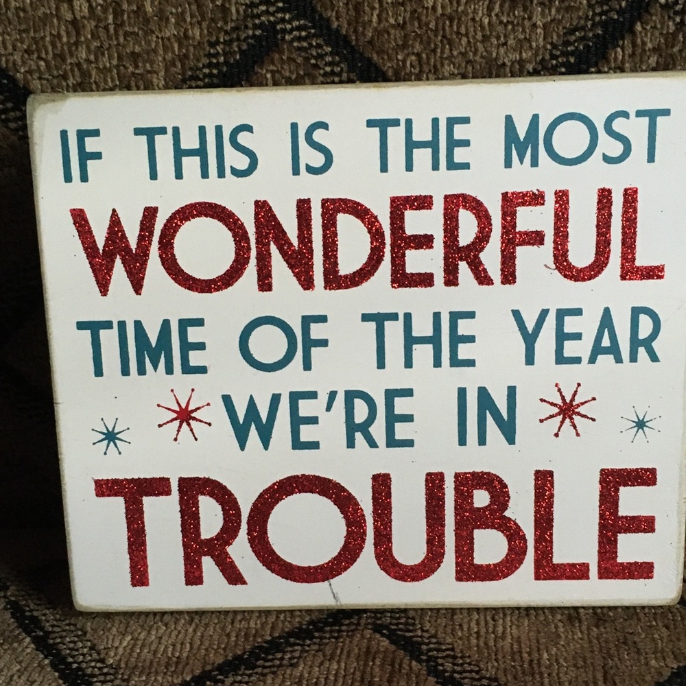 Christmas plaque. Ironic humor.